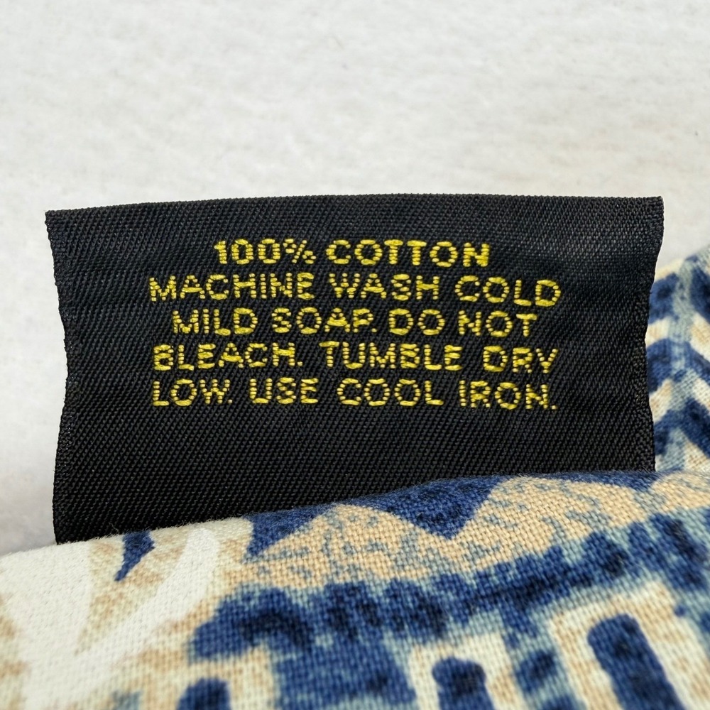 Royal Creations Shirt Mens M Blue Hibiscus Aloha Hawaiian Cotton Coconut Button - Picture 10 of 10